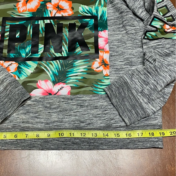 Victoria’s Secret Pink Tropical Floral Graphics CREWNECK Sweatshirt Medium - Picture 9 of 9